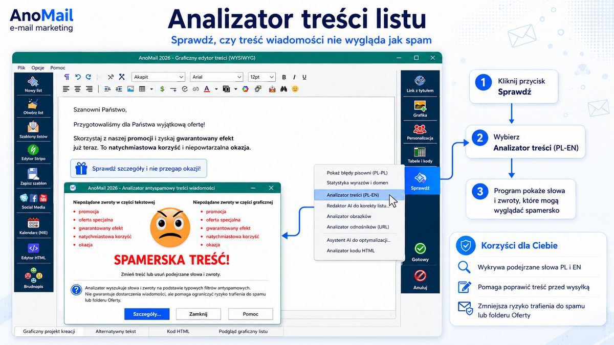 Analizator treści listu w języku polskim i angielskim