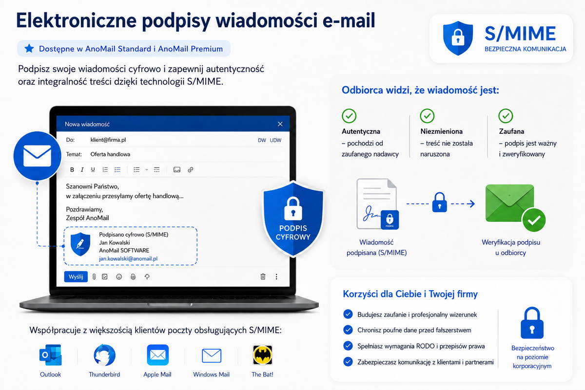 Infografika: Co daje używanie podpisów elektronicznych w wiadomościach e-mail?
