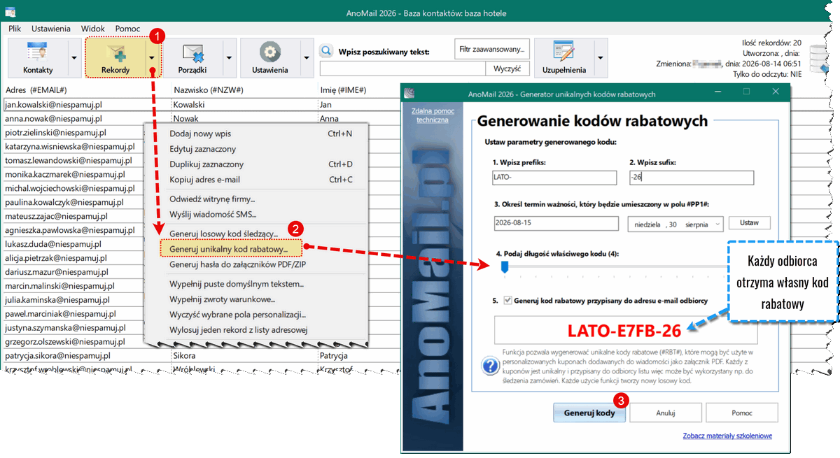 Generator kuponów rabatowych​