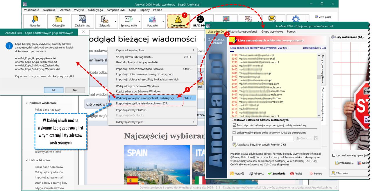 Jak wykonać kopię zapasową listy zastrzeżonej