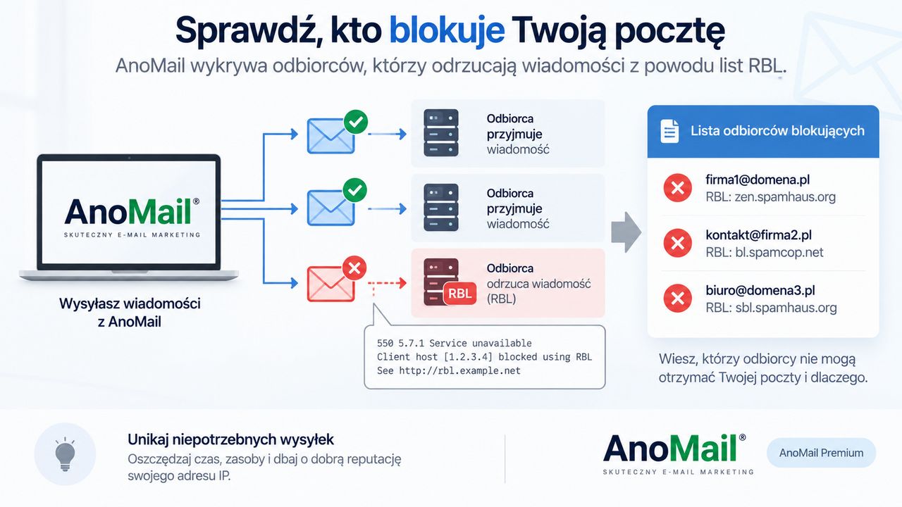 Infografika: Kto blokuje przyjęcie Twojej poczty uznając ją za spam?