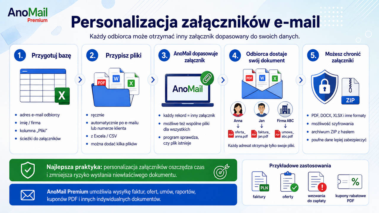 Jak personalizować załączniki do mailingu z AnoMail Premium