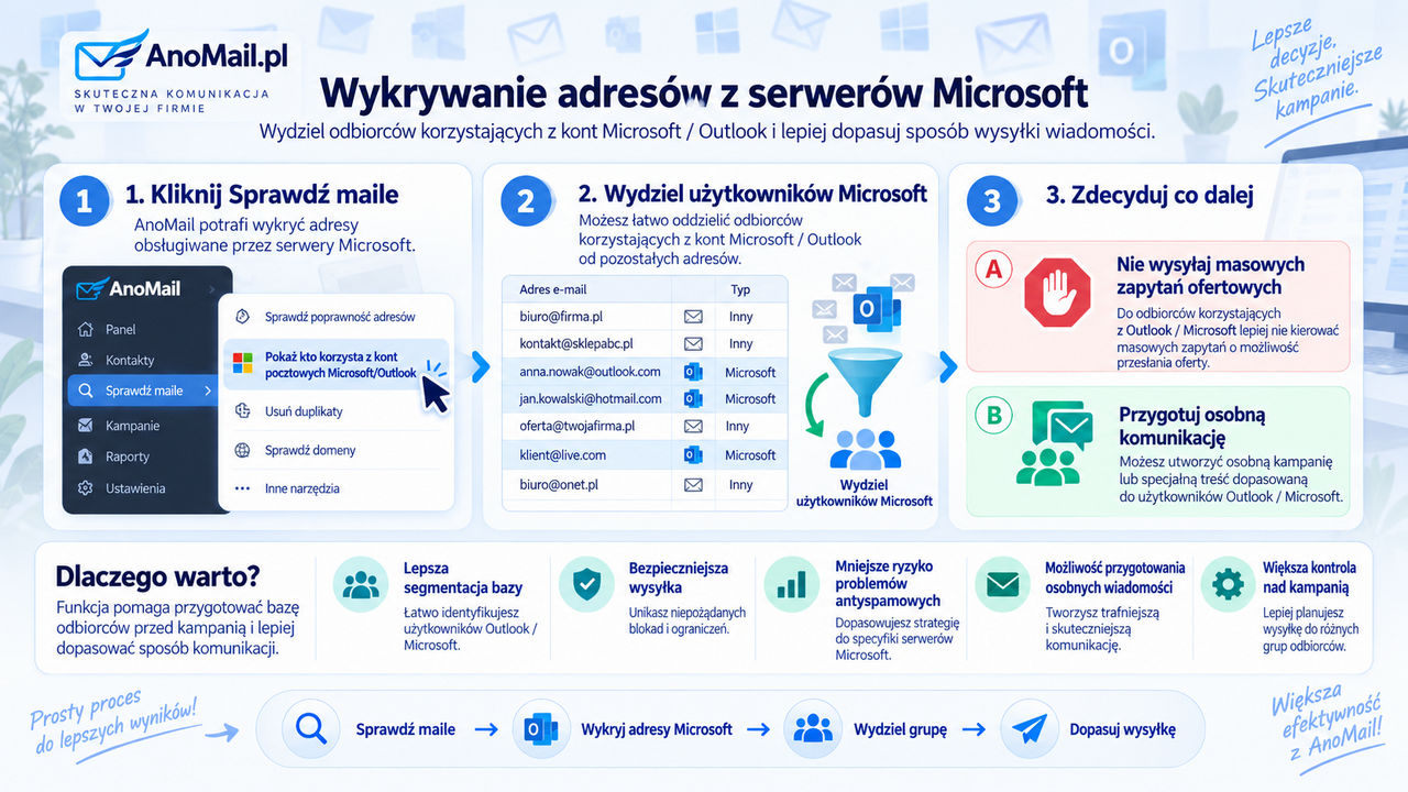 Infografika: Dlaczego warto wydzielić odbiorców z serwerów Microsoft do osobnej grupy?