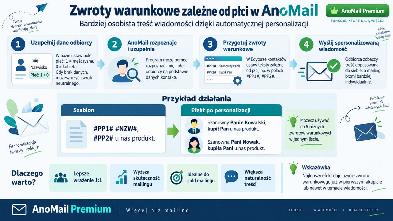 Infografika: Jak wykorzystać zwroty zależne od płci odbiorcy newslettera