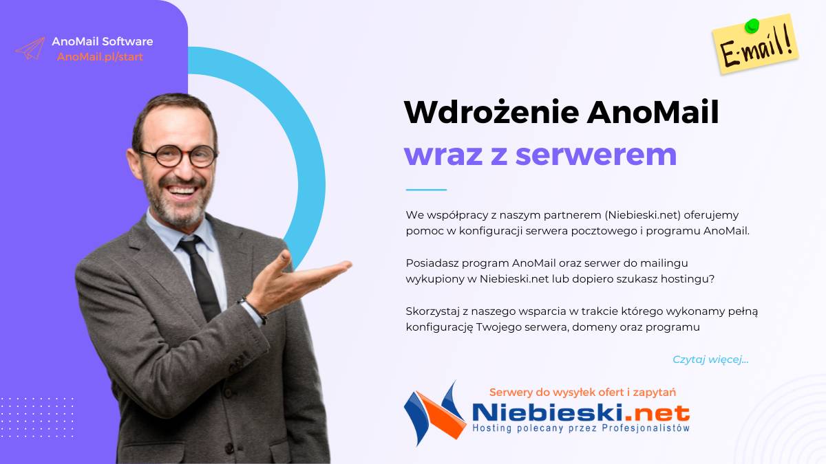 Wdrożenie AnoMail - Hosting Niebieski.net