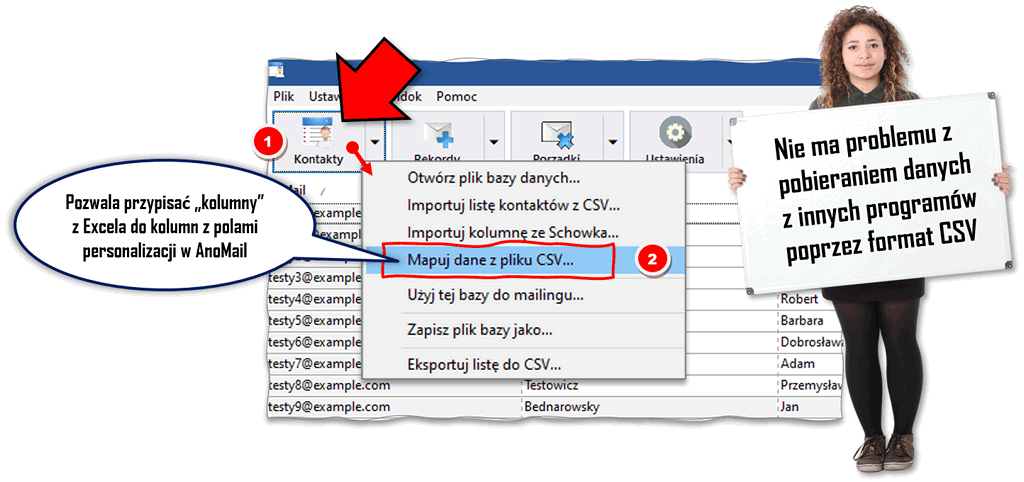 Mapowanie danych podczas importu z Excela