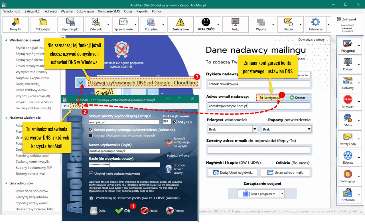 Zmiana domyślnych ustawień DNS