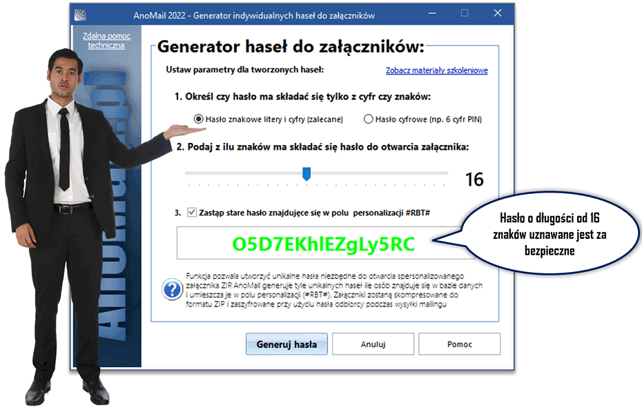 Generator losowych haseł w AnoMail