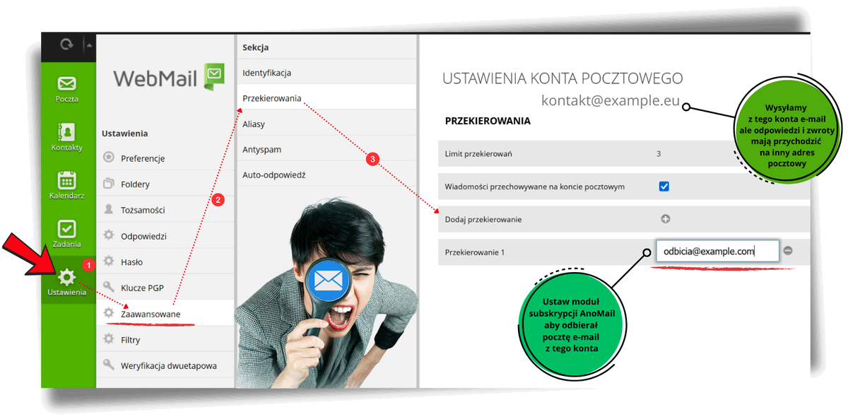 Przekierowanie wiadomości e-mail