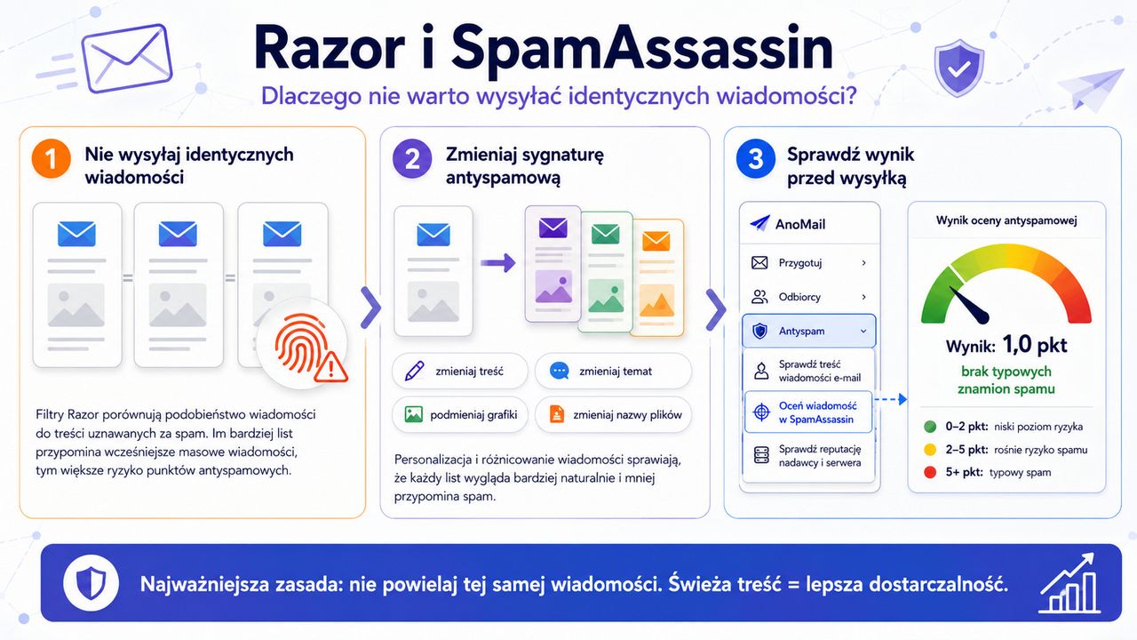 Razor i SpamAssassin do oceny antyspamowej wiadomości e-mail