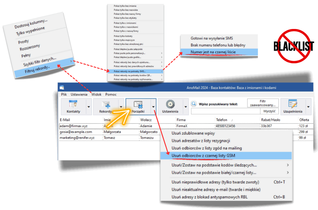 Czarna lista numerów telefonów