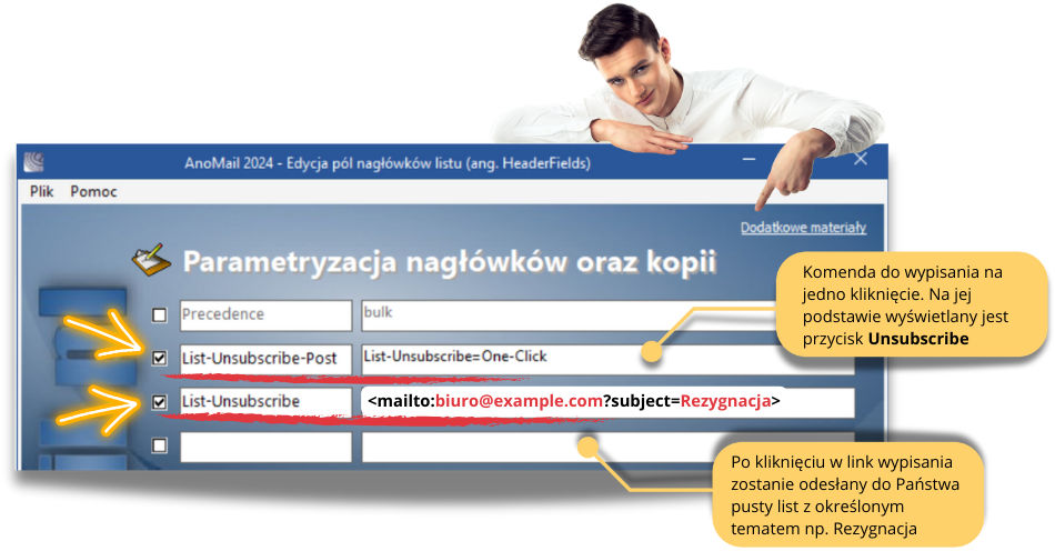 Nagłówek One-Click Unsubscribe do rezygnacji przez mail