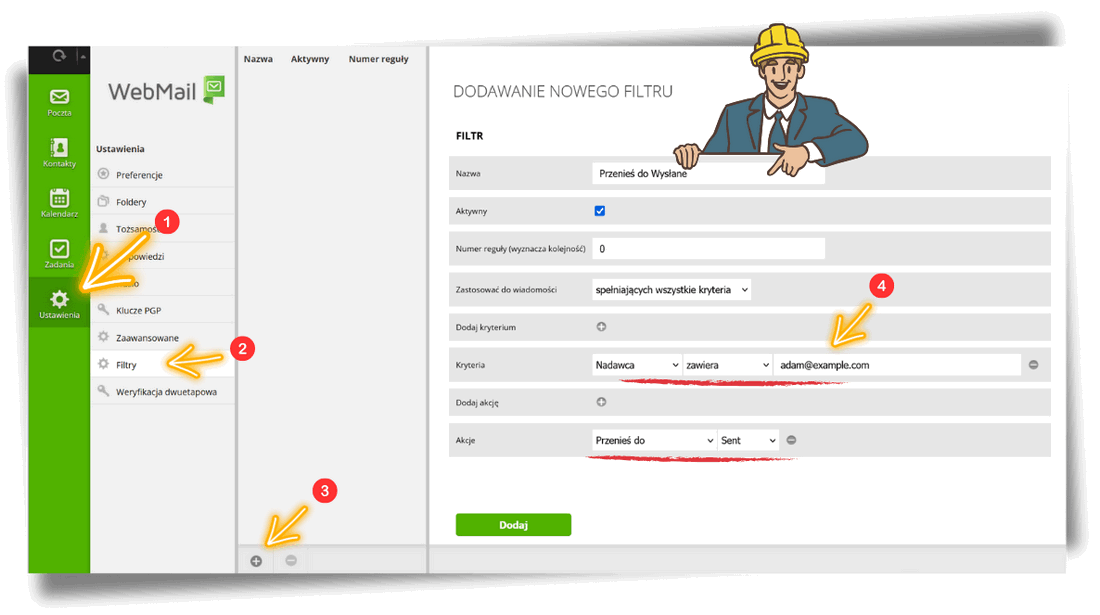 Reguła filtrowania poczty e-mail