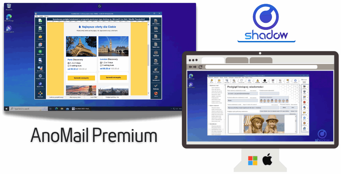 AnoMail i chmura Shadow PC