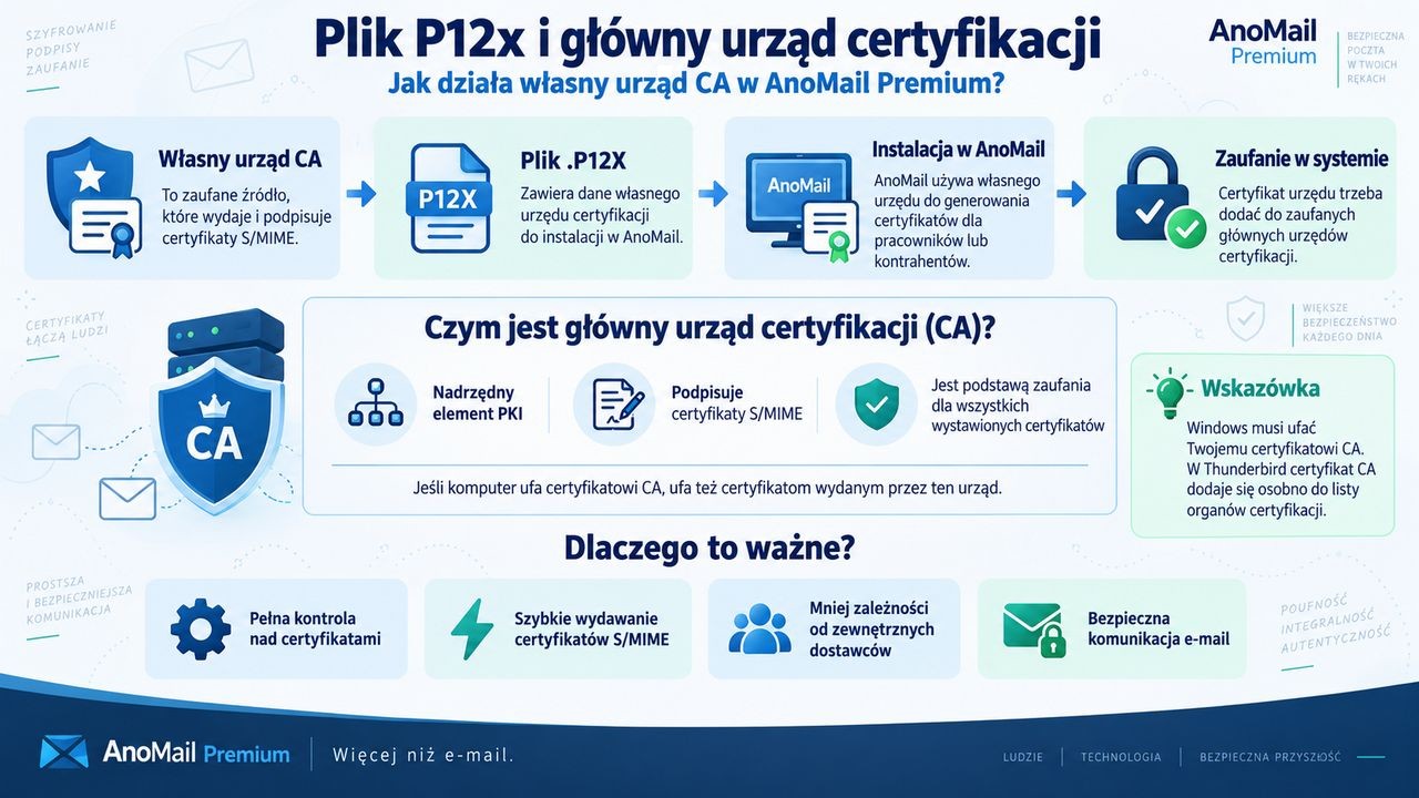 Infografika: Główny urząd certyfikacji AnoMail Root CA