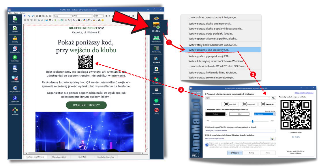 Jak wstawić e-ticket do maila?