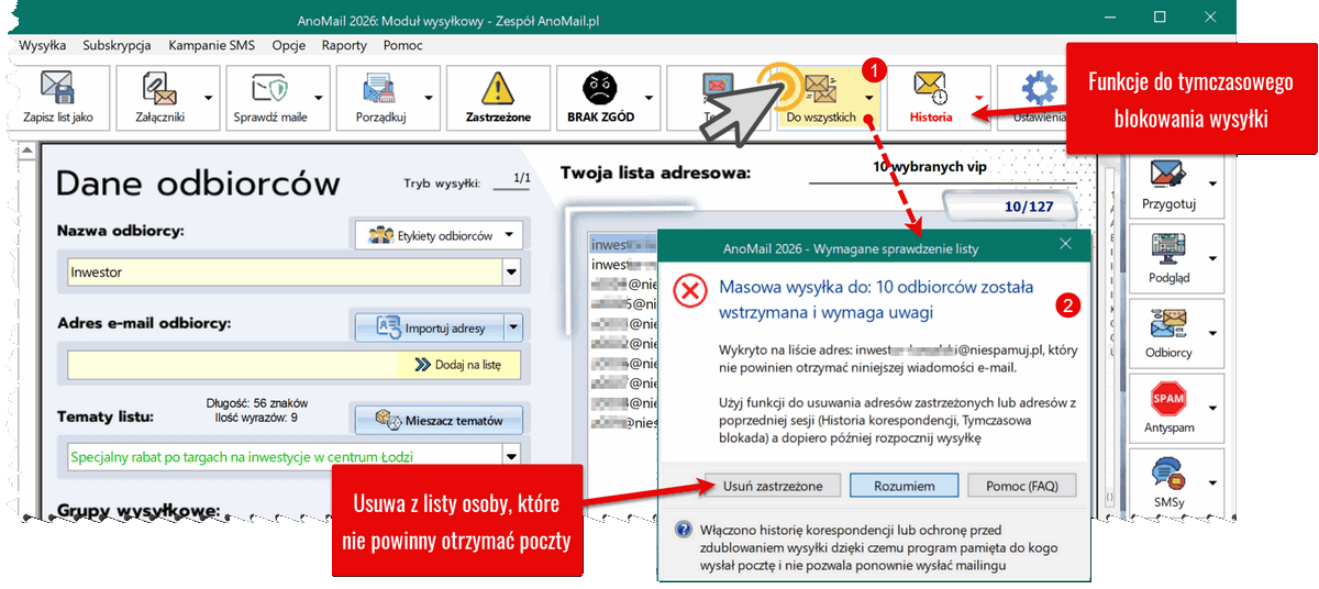 Wysyłka wstrzymana - blokada wysyłki