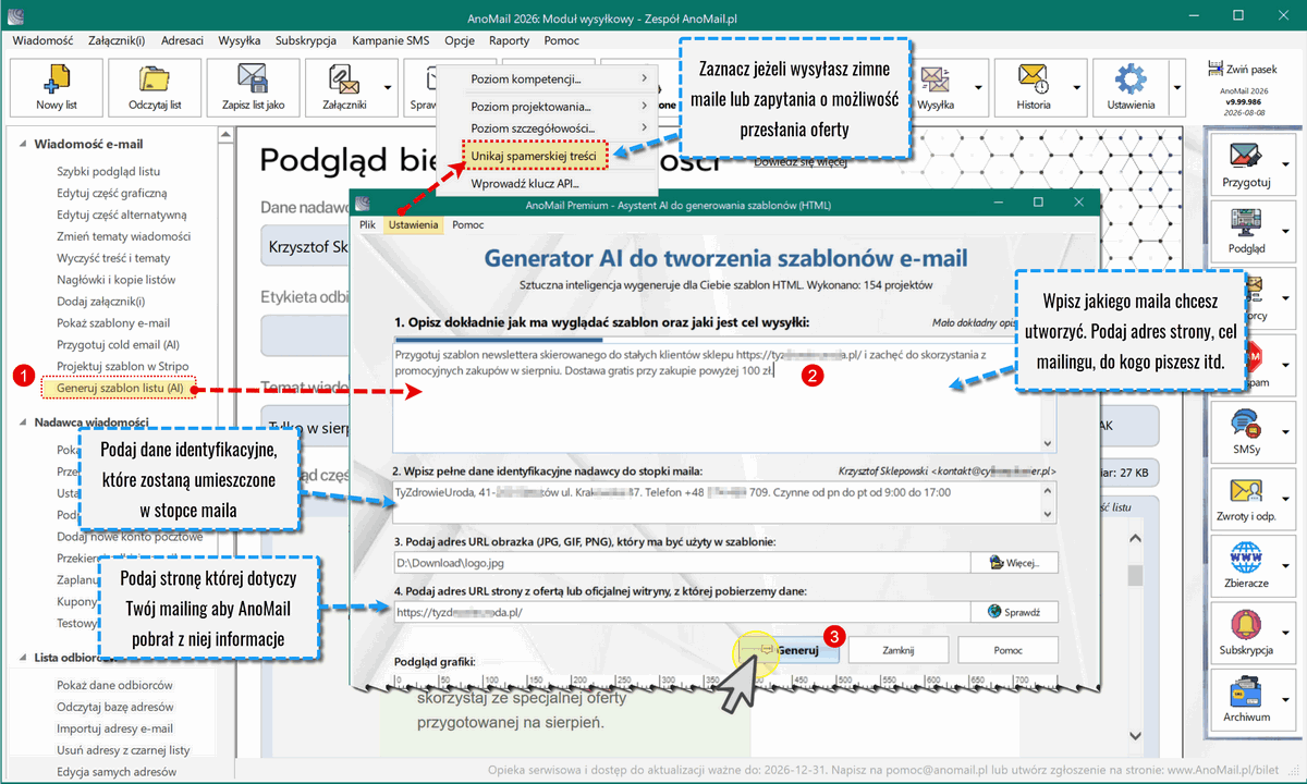 Generator AI do tworzenia newsletterów