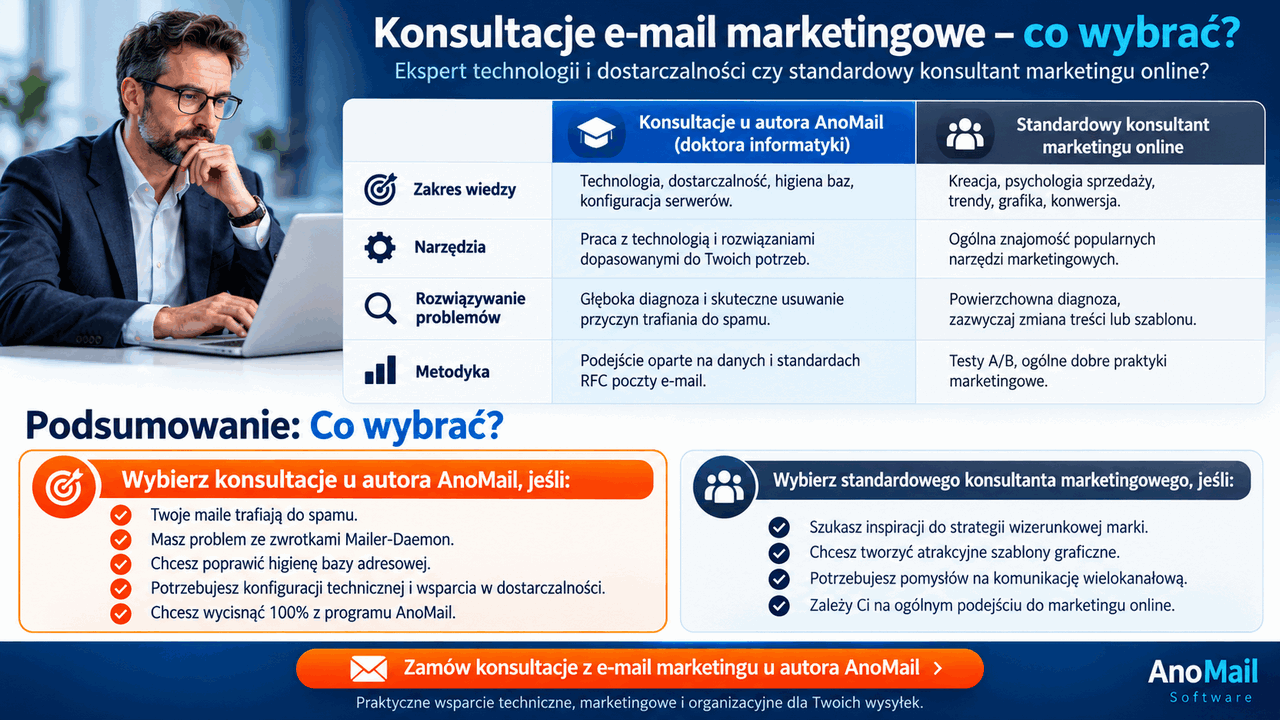 Infografika: Jakie konsultacje z e-mail marketingu wybrać?